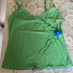Delicates lime green camisole with matching panties